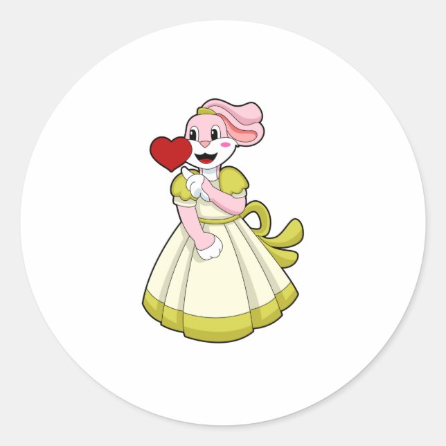 Rabbit as Bride with Wedding dress.PNG Runder Aufkleber (Vorderseite)