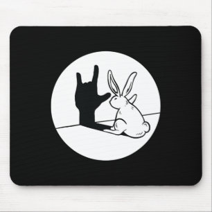 Rabbit Asl Hand Gesture Deaf Hörversager Mousepad