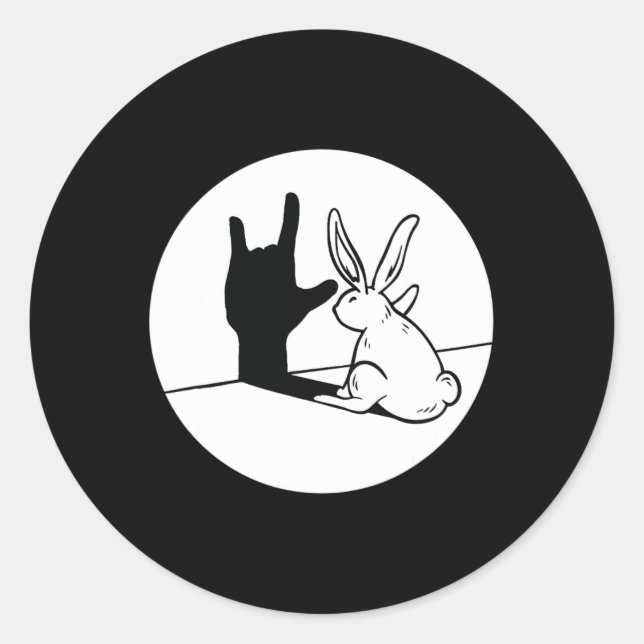 Rabbit Asl Hand Gesture Deaf Hörversager Runder Aufkleber (Vorderseite)