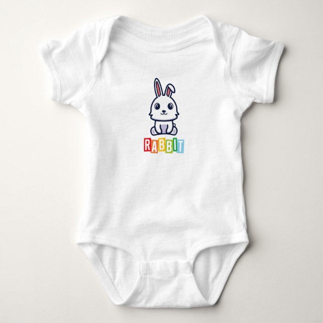Rabbit Baby Jersey Bodysuit Baby Strampler (Vorderseite)
