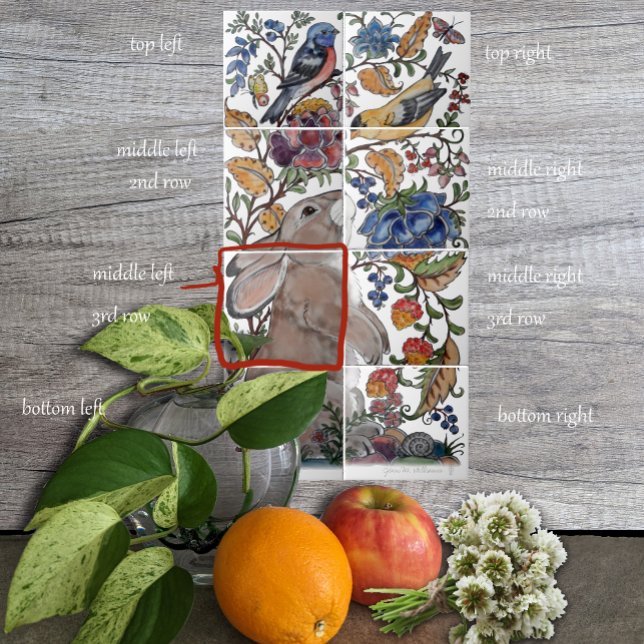 Rabbit Bird Jacobobohne Floral Tile Mural 8pc L Ze Fliese (Von Creator hochgeladen)