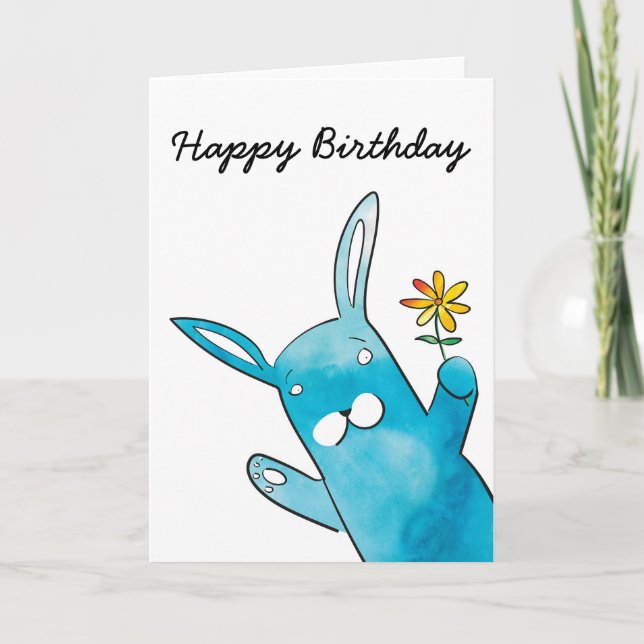 Rabbit Birthday Card Karte (Vorderseite)