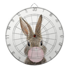 Rabbit Blowing Pink Bubble gum Dartscheibe