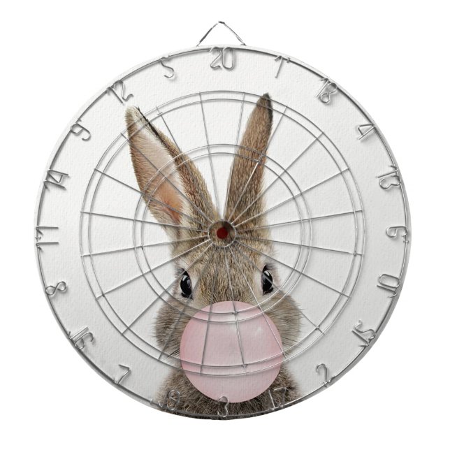 Rabbit Blowing Pink Bubble gum Dartscheibe (vorne)