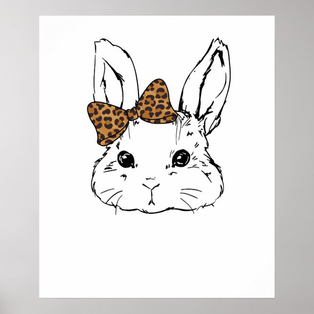 rabbit bow cute, retro, vintage poster (Vorne)