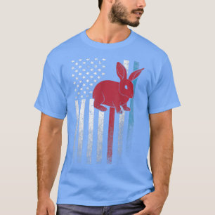Rabbit Bunny Geschenk 4. Juli Amerikanische Flagge T-Shirt