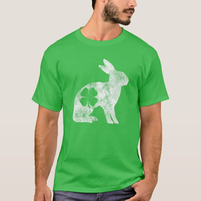 Rabbit Bunny Gift St. Patrick's Day Kleeblatt Clov T-Shirt (Vorderseite)