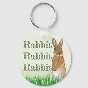 Rabbit Bunny Viel Glück Typografie Grüne Osterge Schlüsselanhänger