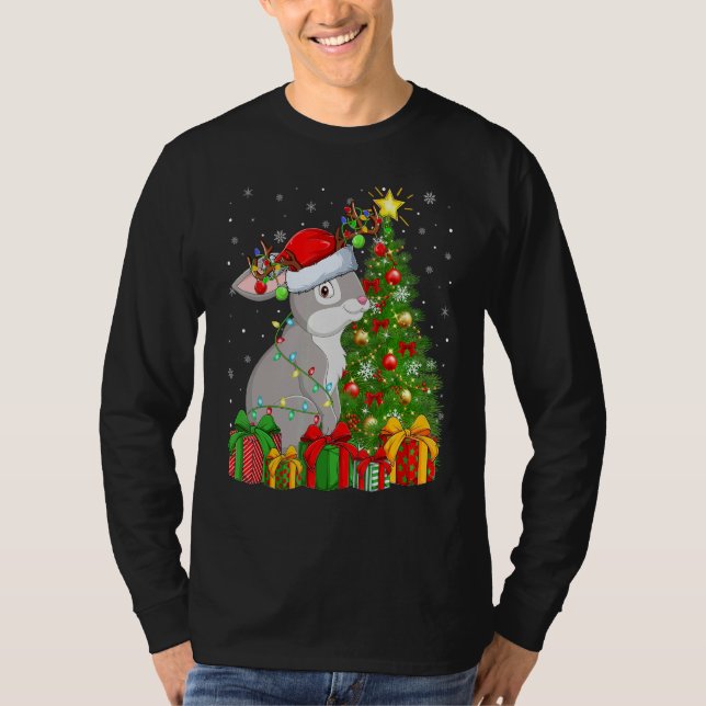 Rabbit Bunny   Xmas Holiday Santa Bunny Christmas  T-Shirt (Vorderseite)