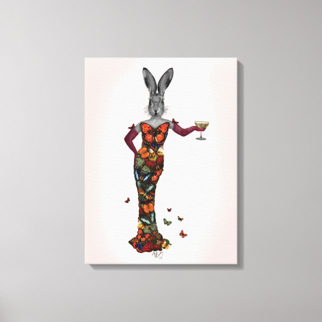 Rabbit Butterfly Dress Leinwanddruck (Vorderseite)