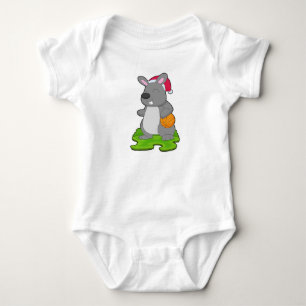Rabbit Christmas Basketball Baby Strampler
