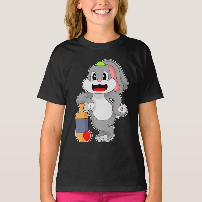 Rabbit-Cricket-Schläger T-Shirt (Vorderseite)