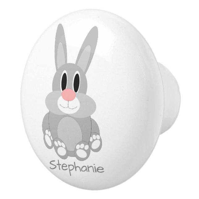 Rabbit Design Personalised Keramikknauf (Rechts)