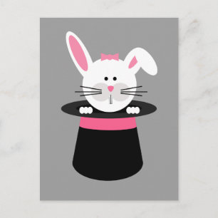 Rabbit En Magie Casquette Anniversaire Carte posta