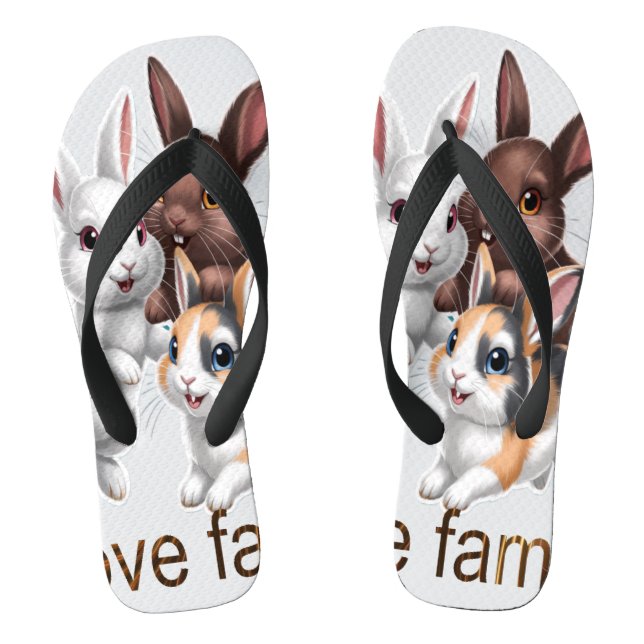 Rabbit family  flip flops (Fußbett)