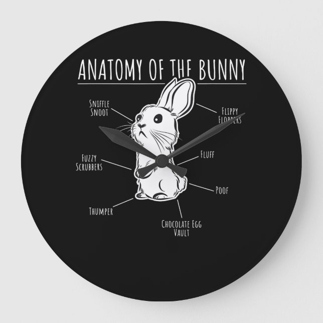 Rabbit-Geschenk |Anatomie der Liebe von Niedlichen Große Wanduhr (Vorderseite)