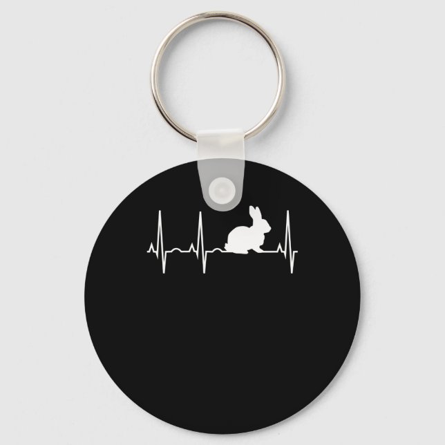 Rabbit-Geschenk | Bunny Heartbeat Sonnenliebhaber Schlüsselanhänger (Vorderseite)
