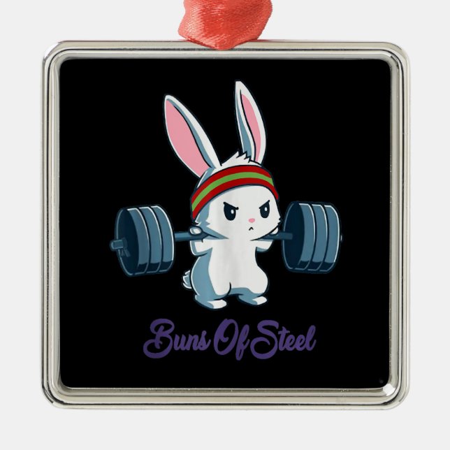 Rabbit-Geschenk | Rabbit Lover Gym Workout Ornament Aus Metall (Vorne)