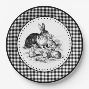Rabbit Gingham Pappteller
