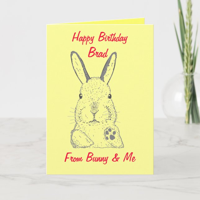 Rabbit Happy Birthday Card Karte (Vorderseite)