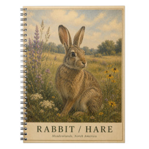 Rabbit Hare Meadowlands VINTAGE Notizblock