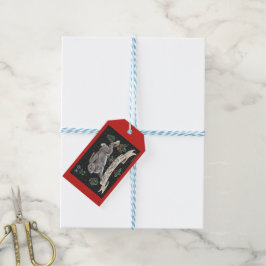 Rabbit Hare Weihnachtsfeiertag Grußtag Rot Geschenkanhänger