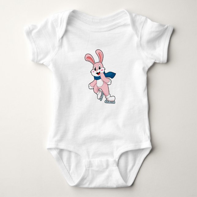 Rabbit Ice Skaten Ice Skate Baby Strampler (Vorderseite)