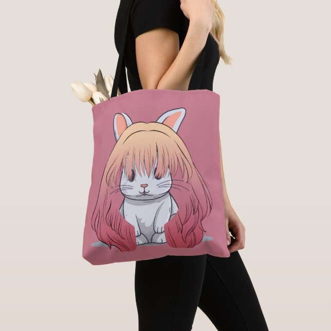 Rabbit in a Wig Tote Tasche (Von Nahem)