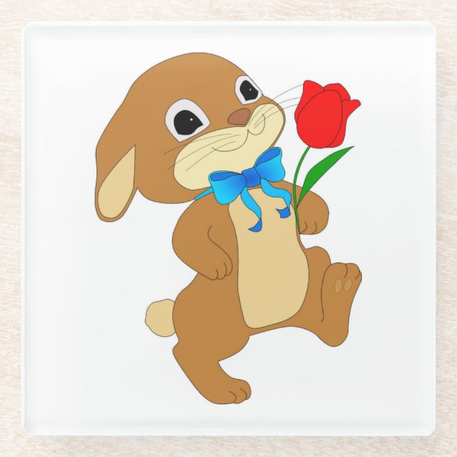 RABBIT IN LIEBE GLASUNTERSETZER (Vorderseite)