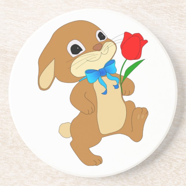 RABBIT IN LIEBE SANDSTEIN UNTERSETZER (Vorne)