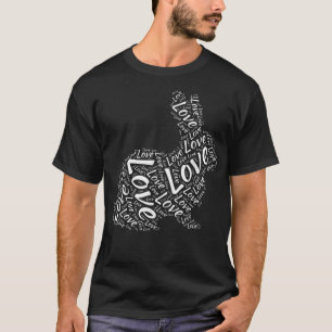 Rabbit Liebe Word Cloud Art Silhouette Geschenk Id T-Shirt