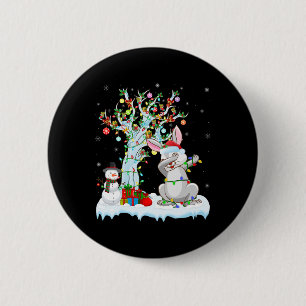 Rabbit Lights Xmas Tree Funny Dabbing Rabbit Chris Button