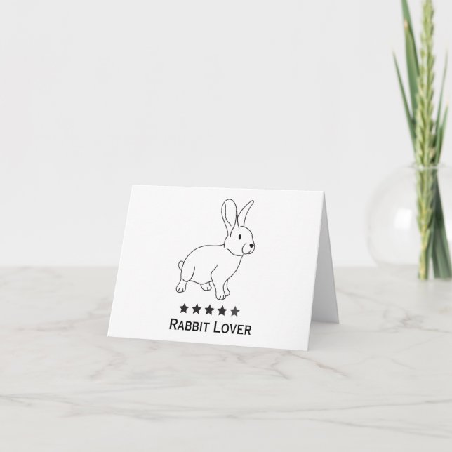 Rabbit Lover, einfaches Design Karte (Vorderseite)