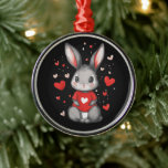 Rabbit Lover Heart Girl Ornament Aus Metall<br><div class="desc">Rabbit Lover Heart Girl</div>