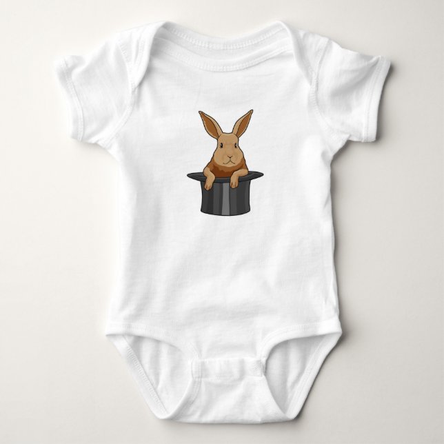 Rabbit Magician Magician Hut Baby Strampler (Vorderseite)