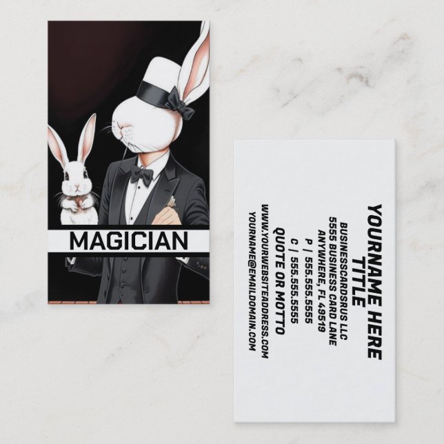 Rabbit Magician Visitenkarte (Vorne/Hinten)