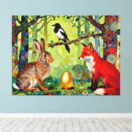 Rabbit, Magpie, Fox and “The Forest’s Secret”  Leinwanddruck