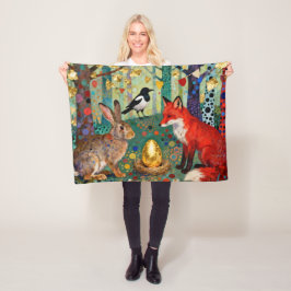 Rabbit, Magpie, Fox and “The Golden Goose Egg” Fleecedecke