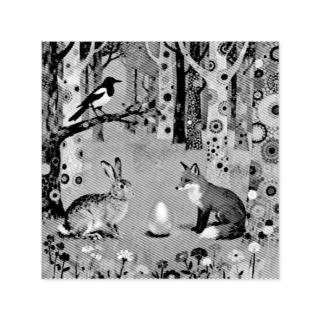 Rabbit, Magpie, Fox and “The Sharing Path” Permastempel (Design)