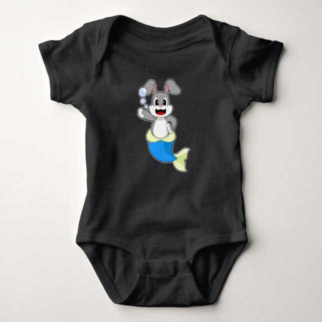 Rabbit Mermaid Baby Strampler (Vorderseite)