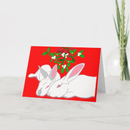Rabbit Mistletoe Bunny Liebe Karte