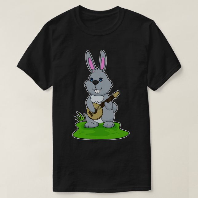 Rabbit Musician Gitarre T-Shirt (Design vorne)