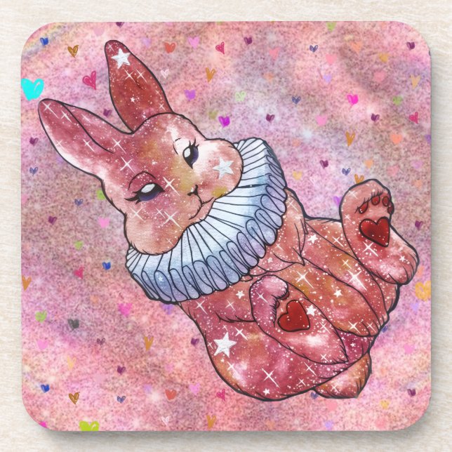 Rabbit named Ladybug Getränkeuntersetzer (Vorderseite)