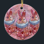 Rabbit named Ladybug Keramik Ornament<br><div class="desc">The Lucky Charms they are a group of very lucky and cute Friends of Animals with beautiful and colorful patterns spreading luck as they go along the road of happy life journey. Hi I'm a rabbit from the universe of luck and my name is Ladybug just like the lucky ladybug...</div>