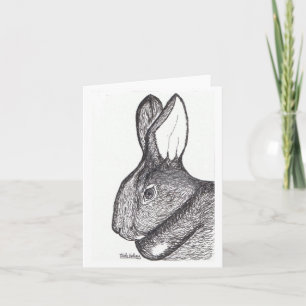 Rabbit Note Card Blank Inside Karte