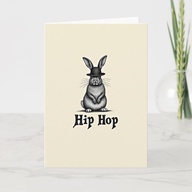 Rabbit Pattern Hip Hop Card Karte (Vorderseite)