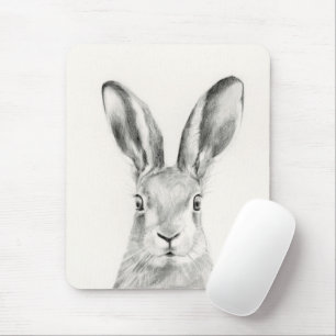 Rabbit Pencil Drawing Mousepad