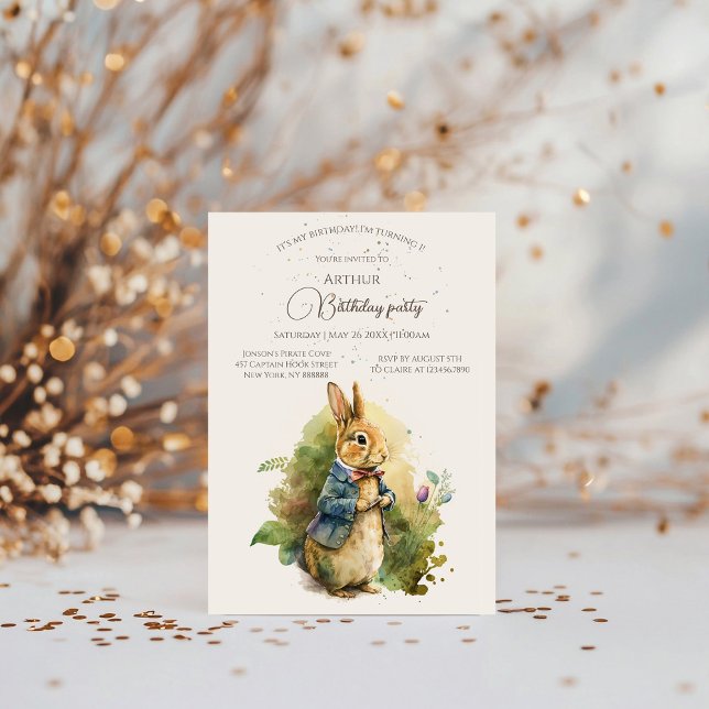 Rabbit Peter Birthday Party Einladung (Von Creator hochgeladen)