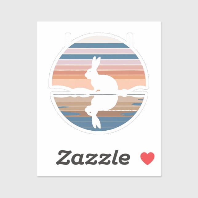 Rabbit Retro Sunset Aufkleber (Blatt)