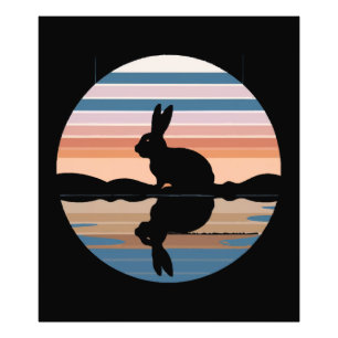 Rabbit Retro Sunset Fotodruck